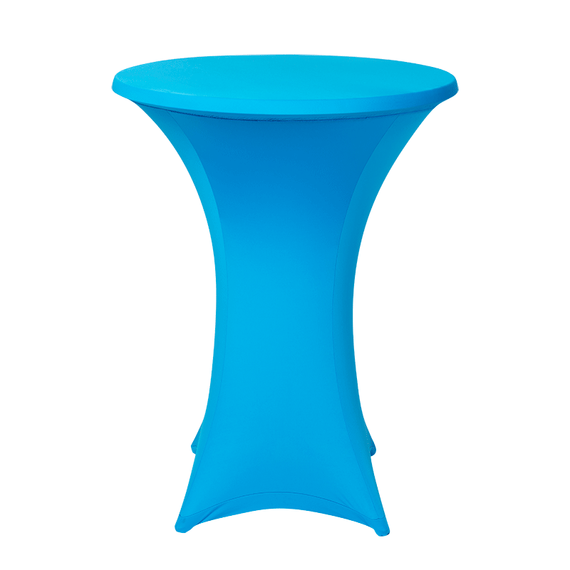 Mange-debout houssé stretch turquoise Ø 85 x H 110 cm