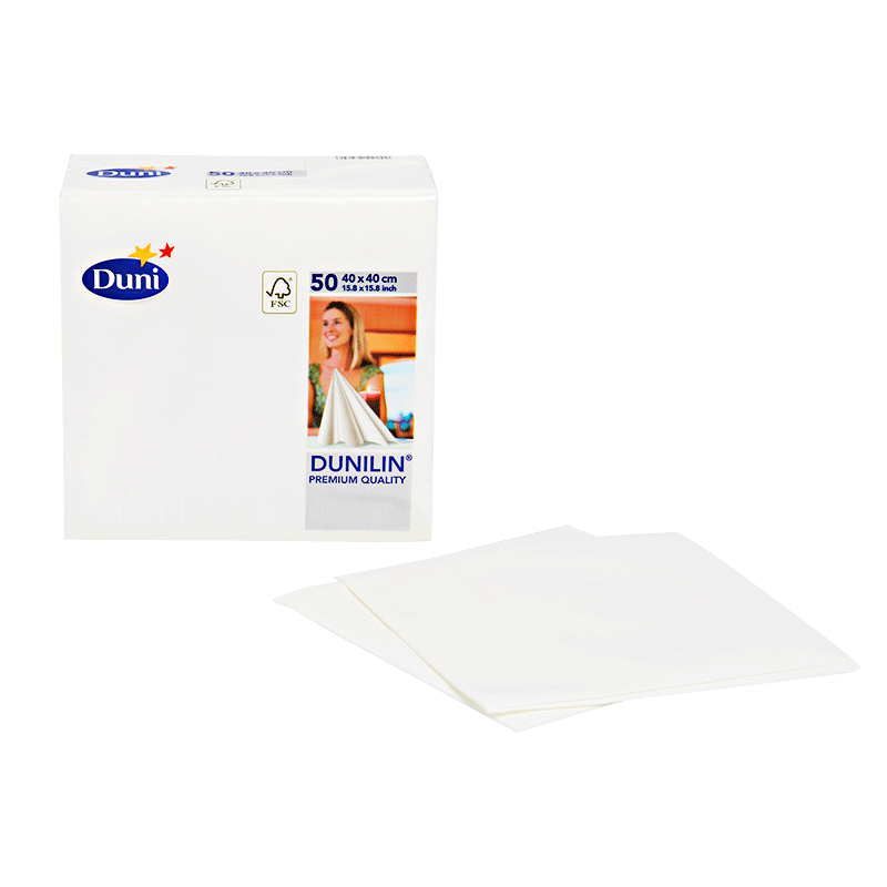 Serviettes Duni blanches (50p)