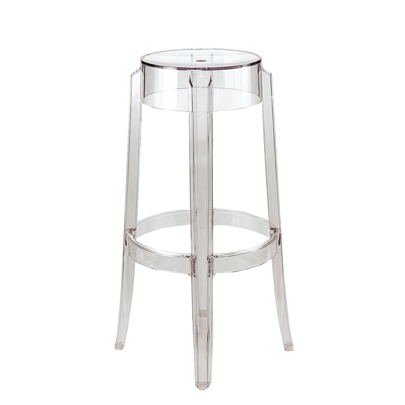 Barkruk Charles Ghost doorzichtig H 75 cm by Ph.Starck-Kartell