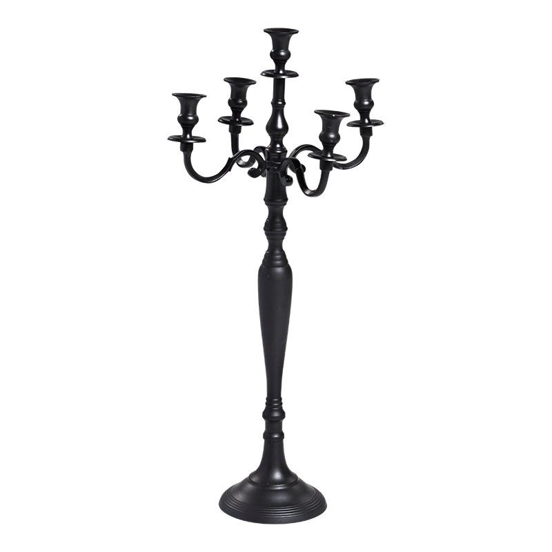 Chandelier noir mat 5 branches H76cm