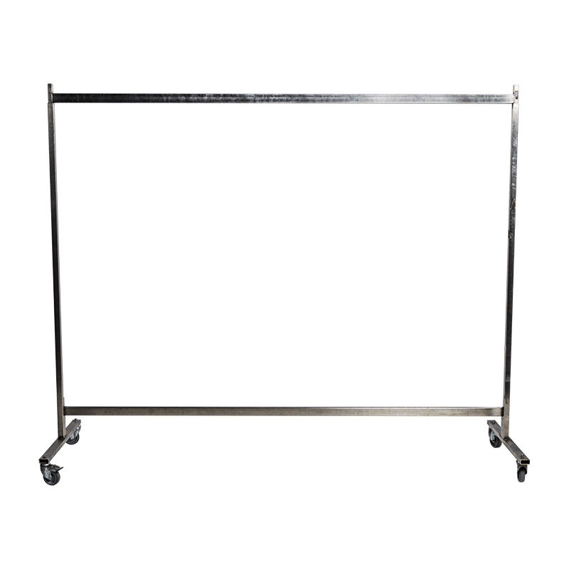 Kapstok H 160 cm met 45 plastic kleerhangers