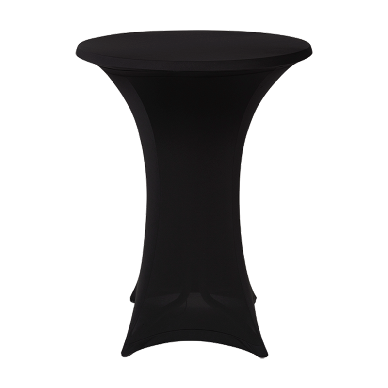 Nappe tube stretch noire + surnappe  pour mange-debout