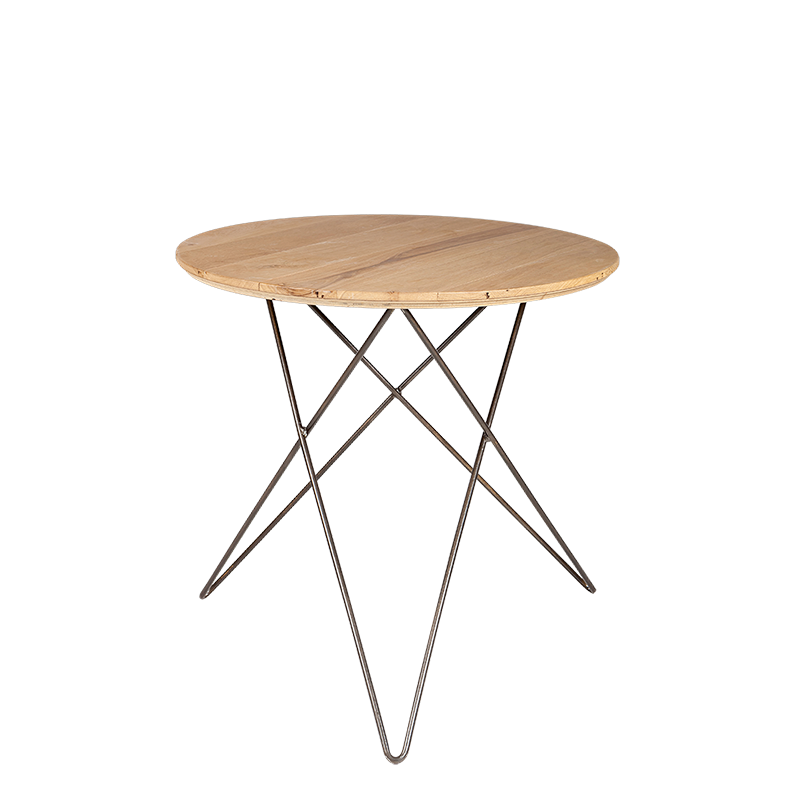 Desserte filaire plateau bois Ø 80 cm H 72 cm