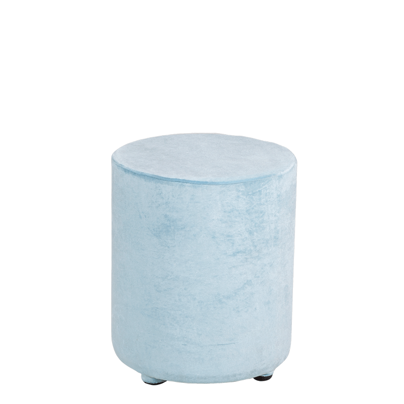 Pouf velours bleu aqua Ø 40 cm H 48 cm