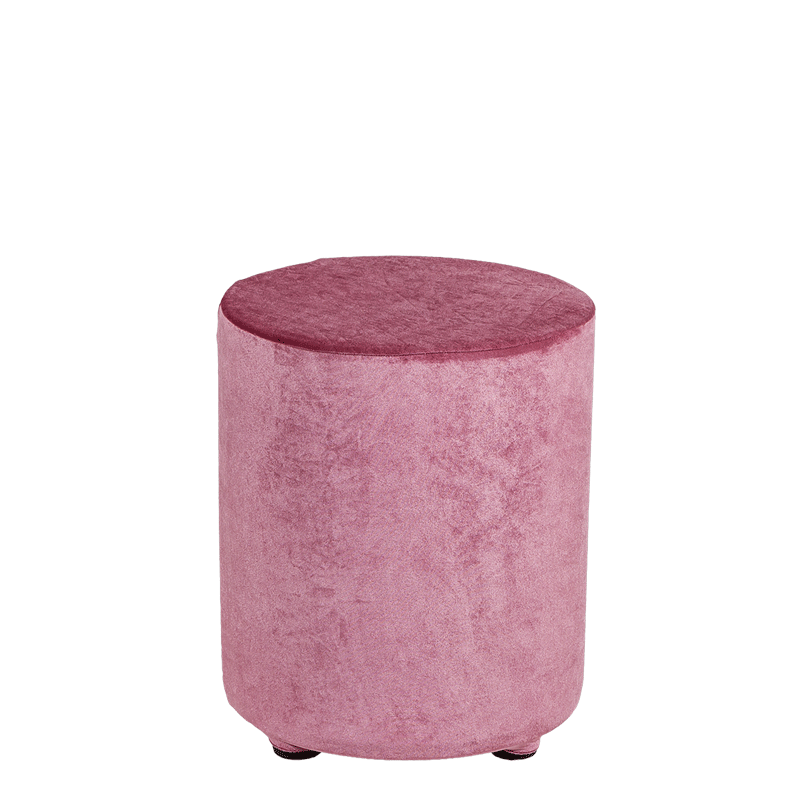 Pouf velours vieux rose Ø 40 cm H 48 cm