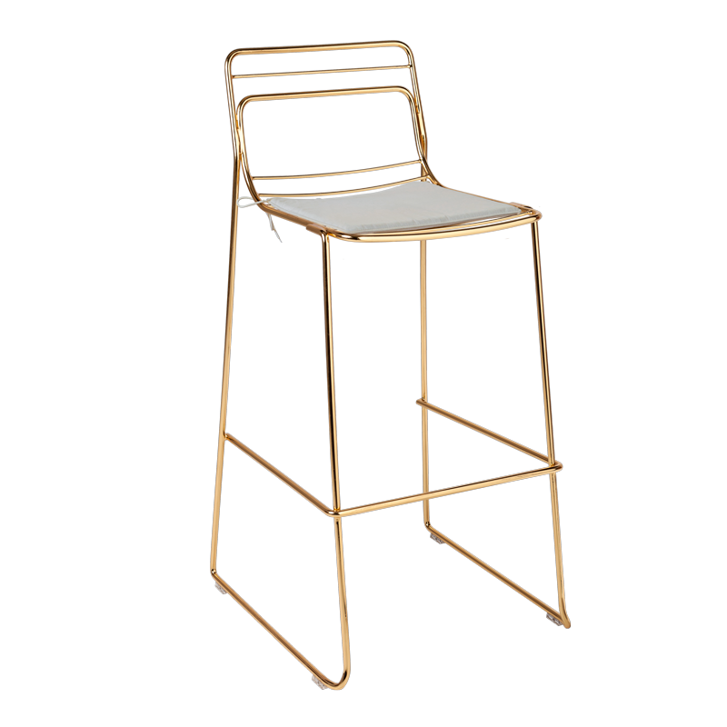 Hoge stoel Filor H 100 cm met plat kussentje in gebroken wit