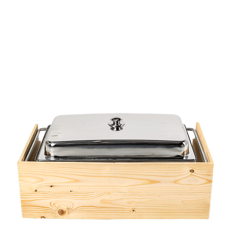 Houten omkasting voor chafing dish H 33 x 69 cm