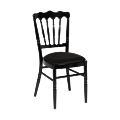 Chaise Napoléon noire en aluminium avec galette noire