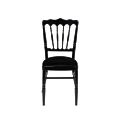 Chaise Napoléon noire en aluminium avec galette noire