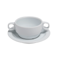 Bol et sous-tasse à consommé avec anses 25 cl blanc