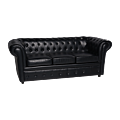 Zwarte Chesterfield driezit 205 x 90 cm H 75 cm