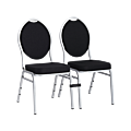 Chaise Hôtel noire bâti argent