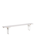 Banc blanc en pin 220 x 27 cm