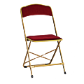 Chaise pliante dorée - velours rouge
