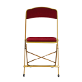 Chaise pliante dorée - velours rouge