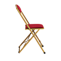 Chaise pliante dorée - velours rouge