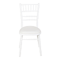 Chaise Bambou blanche assise vinyle blanc