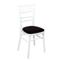 Chaise Bambou blanche assise velours noir