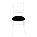 Chaise Bambou blanche assise velours noir