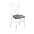 Chaise Bambou blanche assise velours argent