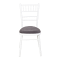 Chaise Bambou blanche assise velours argent