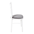Chaise Bambou blanche assise velours argent