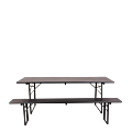 Table Kermesse noire 70 x 220 cm H 78 cm