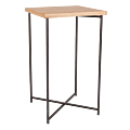 Mange-debout croisé acier plateau bois 65 x 65 cm H 110 cm