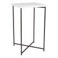 Gekruiste Hoge tafel staal wit blad 65 x 65 cm H 110 cm