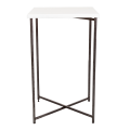 Gekruiste Hoge tafel staal wit blad 65 x 65 cm H 110 cm