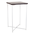 Gekruiste Hoge tafel wit zwart blad 65 x 65 cm H 110 cm