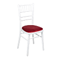 Chaise Bambou blanche assise velours rouge