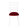 Chaise Bambou blanche assise velours rouge