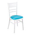 Stoel Bamboe wit met turquoise zitvlak