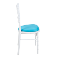 Stoel Bamboe wit met turquoise zitvlak