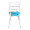 Stoel Bamboe wit met turquoise zitvlak