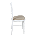 Stoel Bamboe wit met bronzen stretch zitvlak