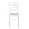 Chaise Bambou blanche assise stretch écru