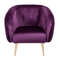 Fauteuil Juliette aubergine 78 x 84 cm H 85 cm
