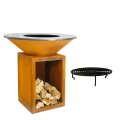 Barbecue Corten avec grille Ø 95 cm H 115 cm