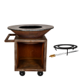 Barbecue Corten met spiesen Ø 95 cm H 115 cm
