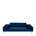 Canapé Happy Hour velours bleu 205 x 100 x H 53 cm