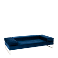 Canapé Happy Hour velours bleu 205 x 100 x H 53 cm