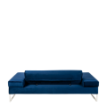 Canapé Happy Hour velours bleu 205 x 100 x H 53 cm