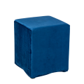 Pouf Kidman Velours bleu 40 x 40 x H 48 cm