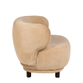 Elton zetel in taupekleurig fluweel met verhoog H80 B78 L90 cm
