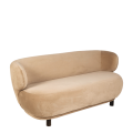 Elton sofa in taupekleurig  fluweel met verhoog 78 x 170 cm H80cm