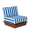 Fauteuil Lounge Beach Club Blue 76 x 76 cm H 70 cm