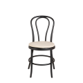 Chaise Bistrot noire avec galette lin ficelle