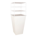 Buffet cône blanc avec étagères H 180 cm 67 x 67 cm